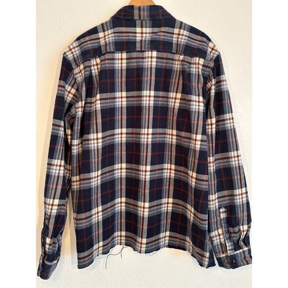 Carhartt Loose Fit Heavy Flannel Shirt XL Tall Raw Bottom Edge Distressed - Picture 7 of 16